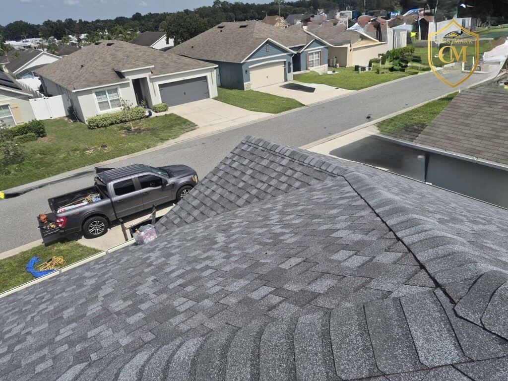Finished gray shingle roof