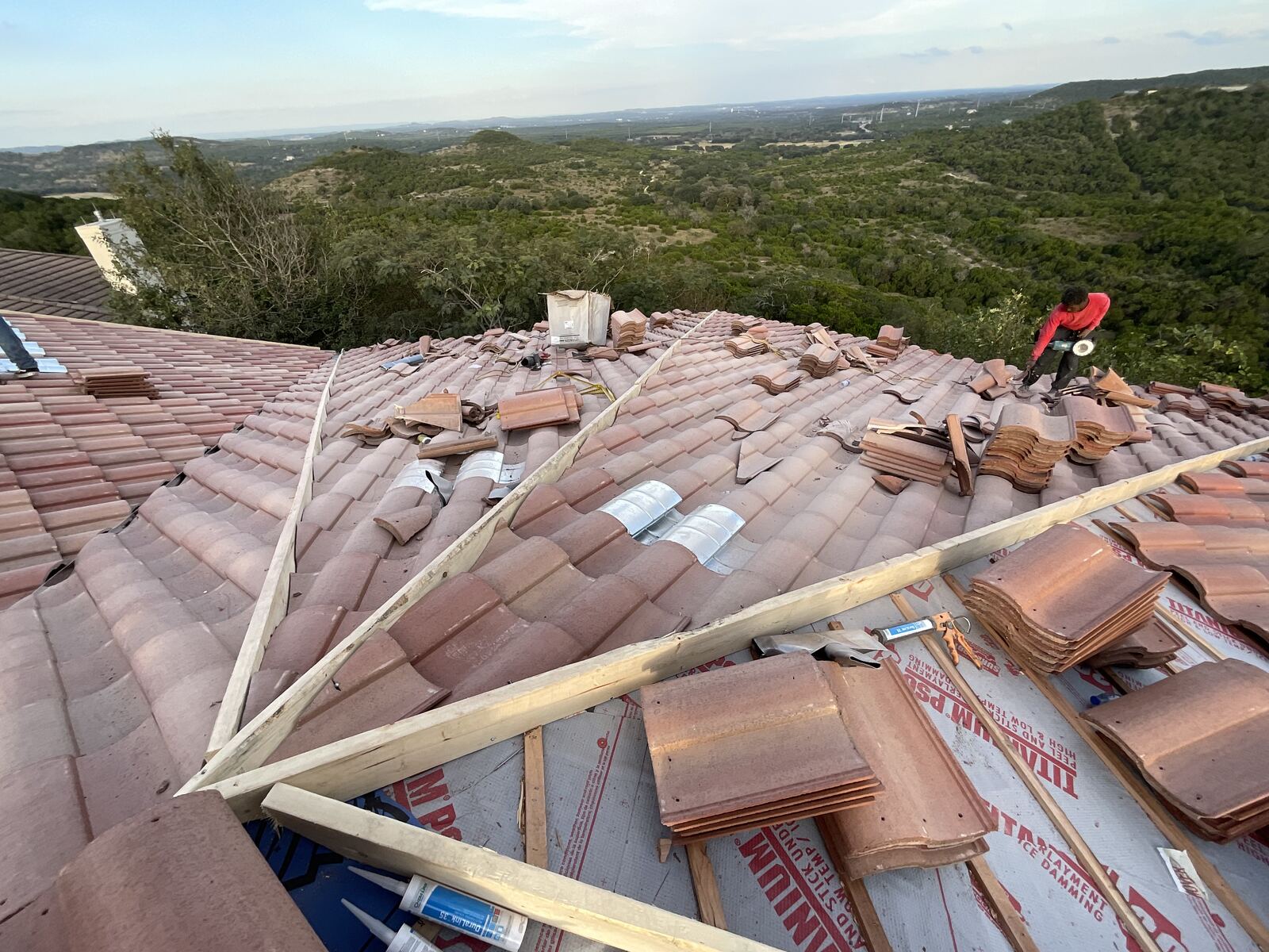 Tile roof removal and replacement