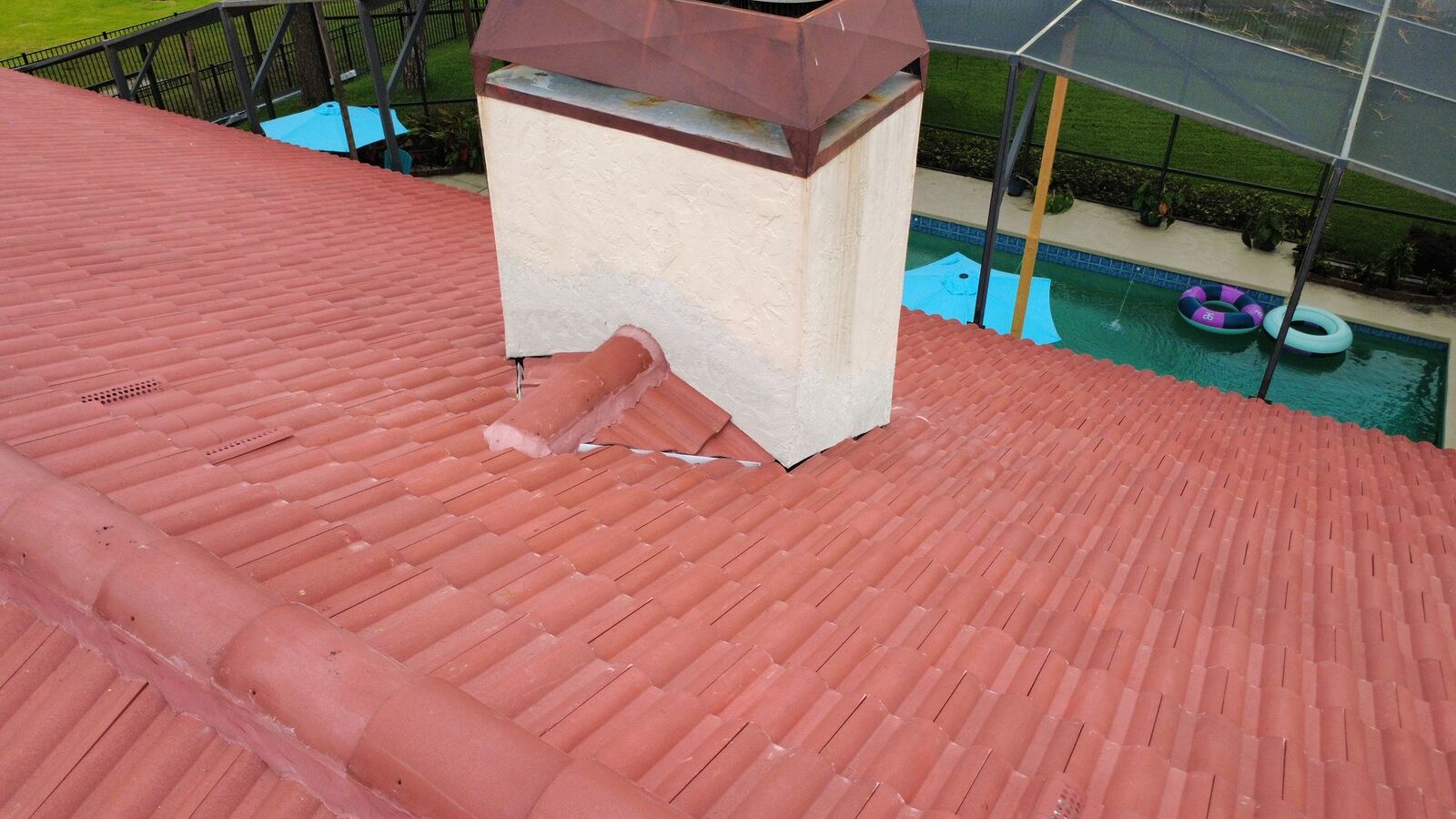 Finished red tile roof