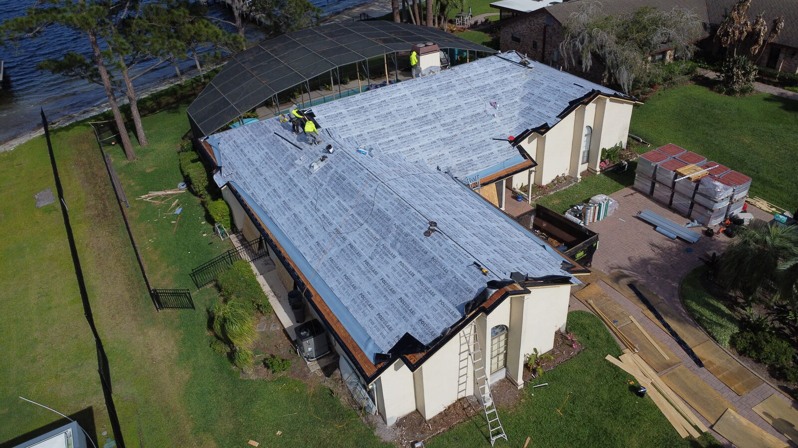 Tile roof underlayment install, before